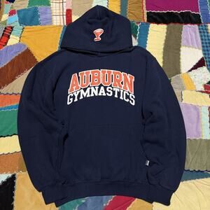 Vintage Russell Athletic Auburn Tigers Gymnastics Navy Hoodie (Tagless) Medium
